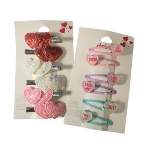 Heart Shaped Hair Clips Set